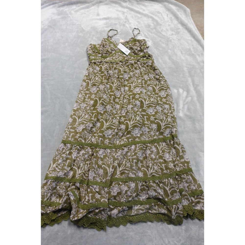 NWT Dizzy Lizzy Of Los Angeles Size XL Green Floral Summer‎ Midi Dress